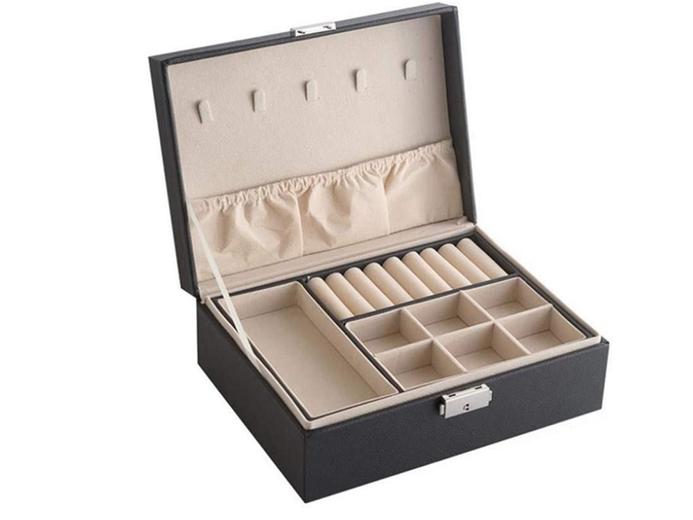 Casket Organiser Jewellery Box, Black