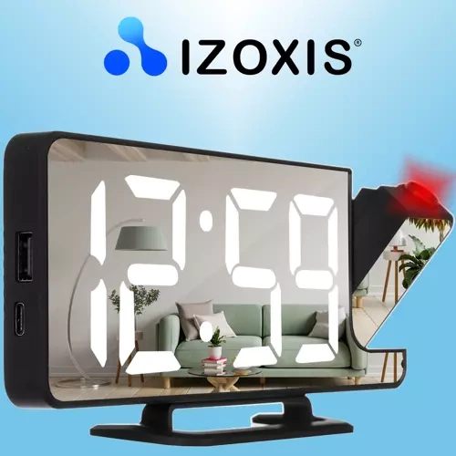 LED Alarm Clock with Time Projection Izoxis 19576