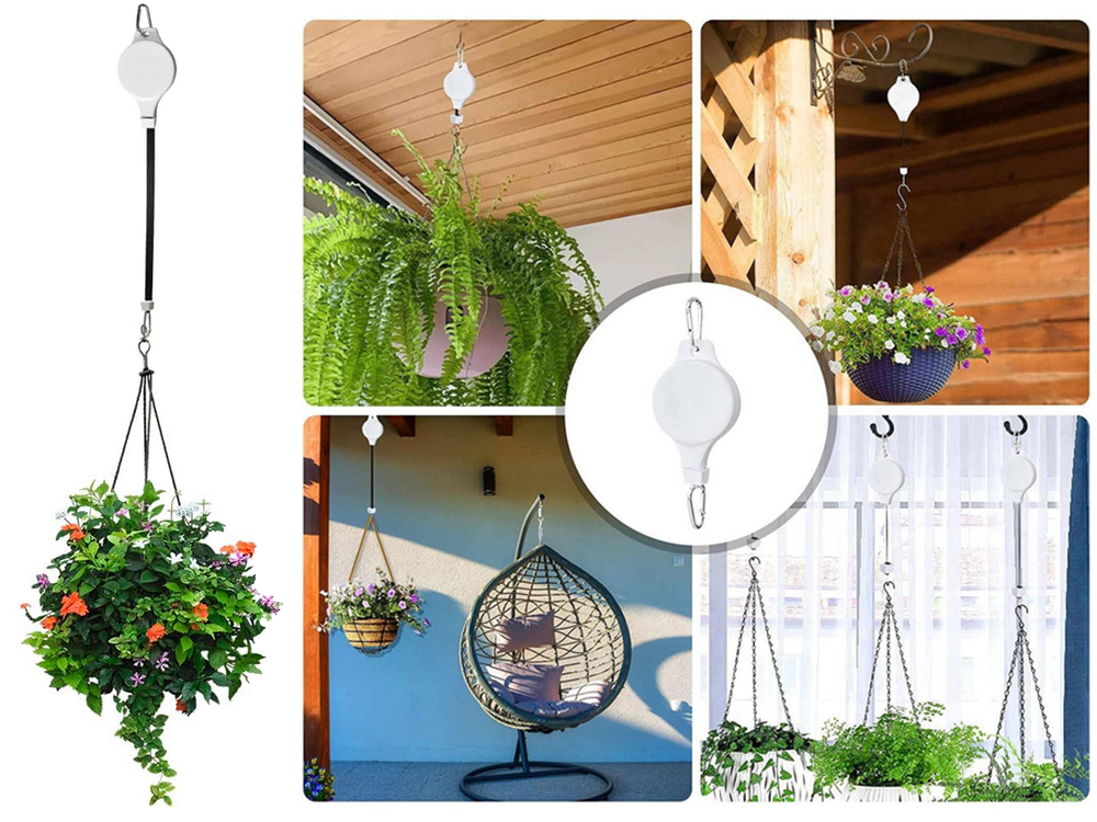 Adjustable Retractable Hanging Hook for Plant Pots, 2 pcs