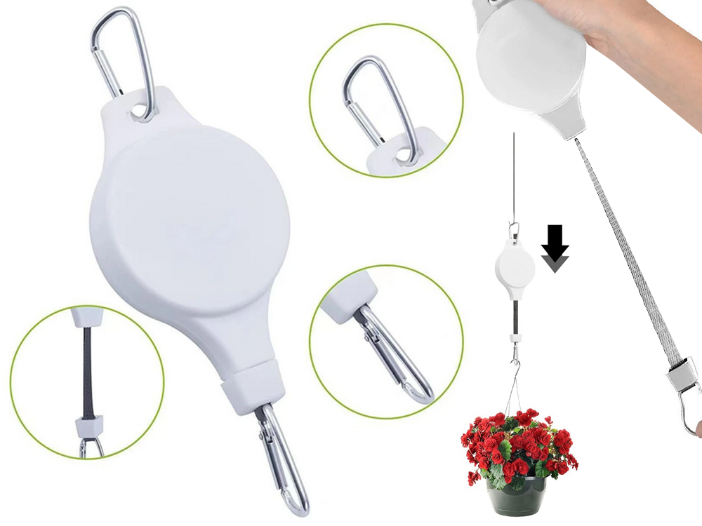 Adjustable Retractable Hanging Hook for Plant Pots, 2 pcs