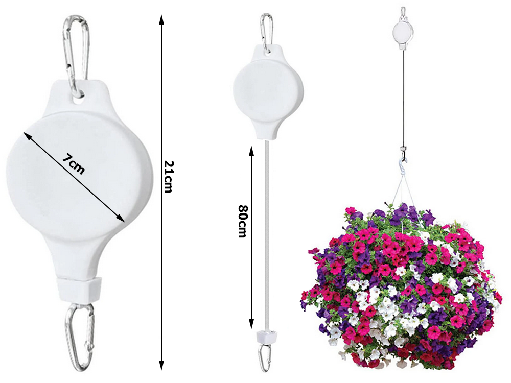 Adjustable Retractable Hanging Hook for Plant Pots, 2 pcs