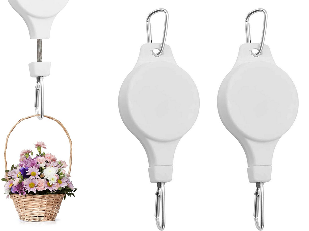 Adjustable Retractable Hanging Hook for Plant Pots, 2 pcs