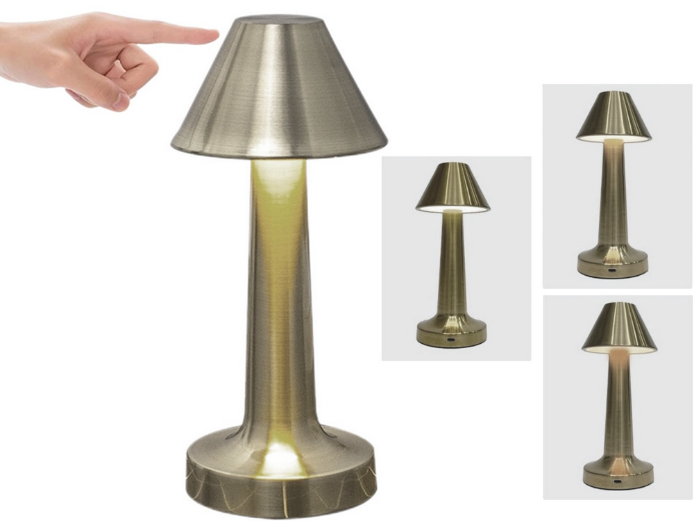 Wireless Touch Control Table Lamp, 3 Light Modes, Silver