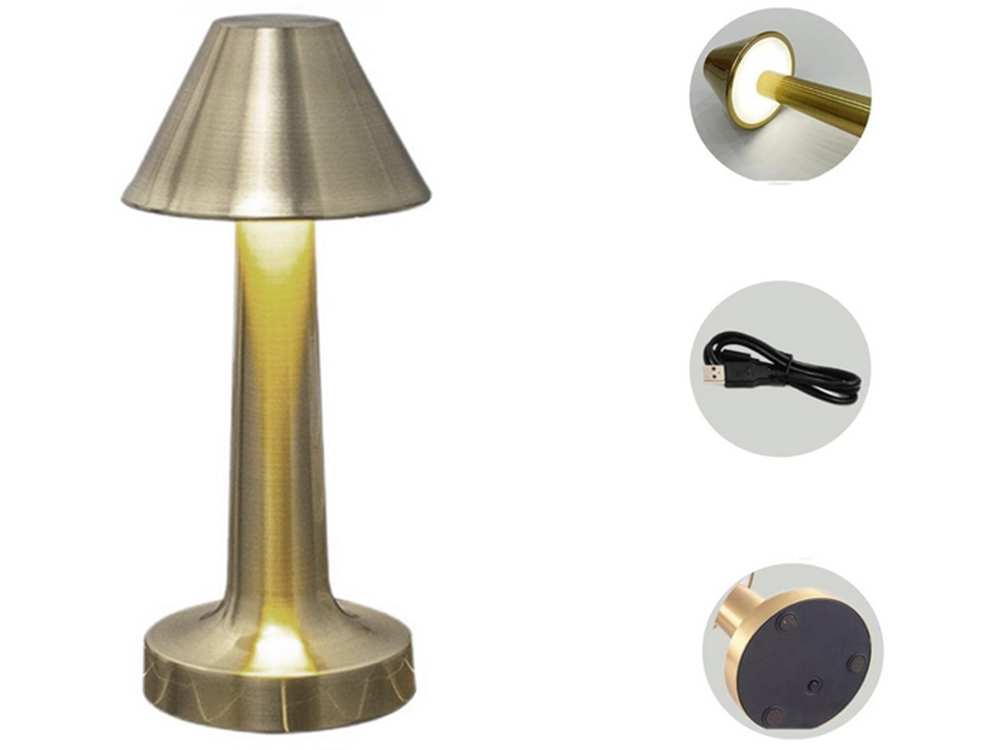 Wireless Touch Control Table Lamp, 3 Light Modes, Silver