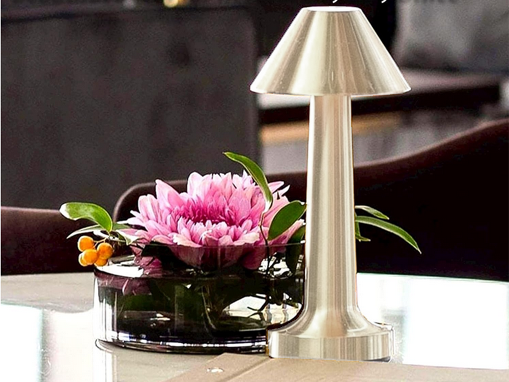 Wireless Touch Control Table Lamp, 3 Light Modes, Silver