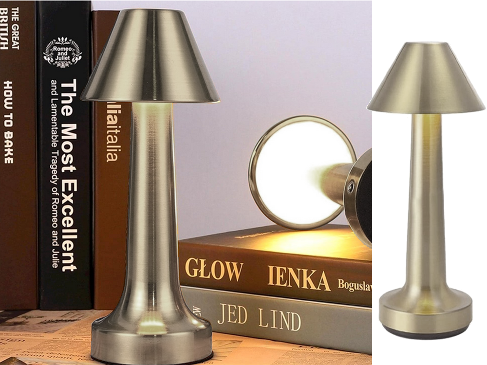 Wireless Touch Control Table Lamp, 3 Light Modes, Silver