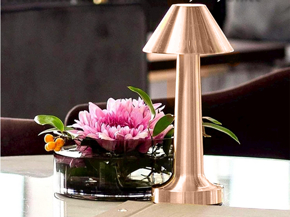 Wireless Touch Table Lamp, 3 Light Modes, Copper