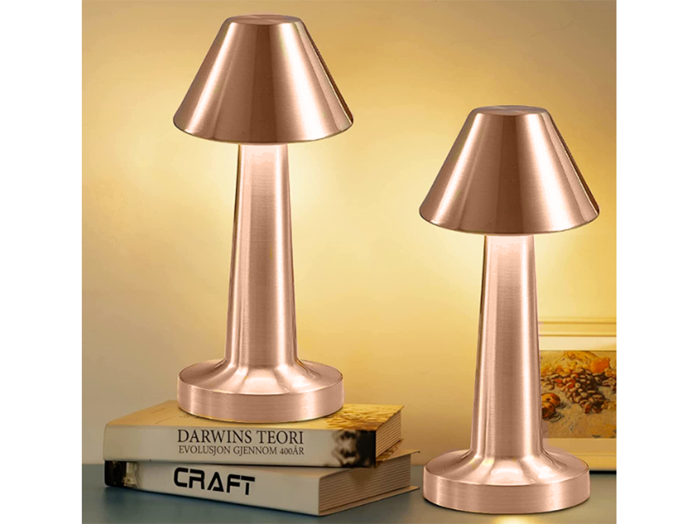 Wireless Touch Table Lamp, 3 Light Modes, Copper
