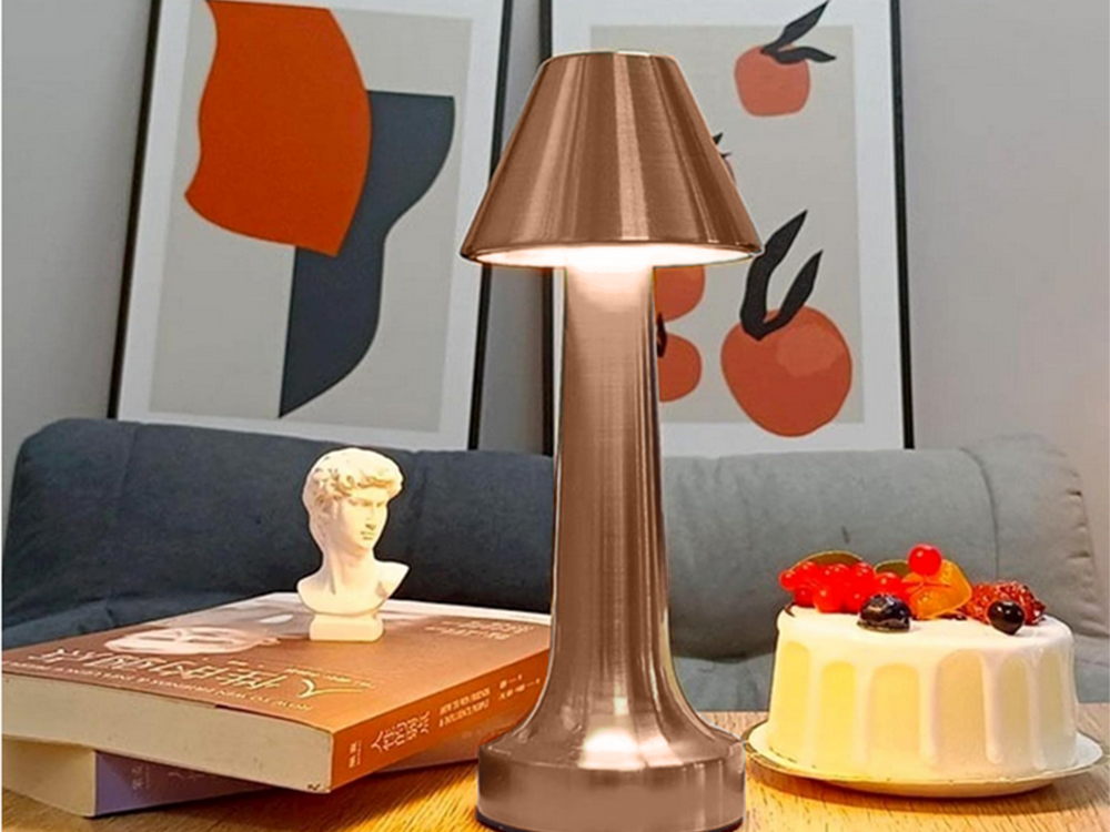 Wireless Touch Table Lamp, 3 Light Modes, Copper