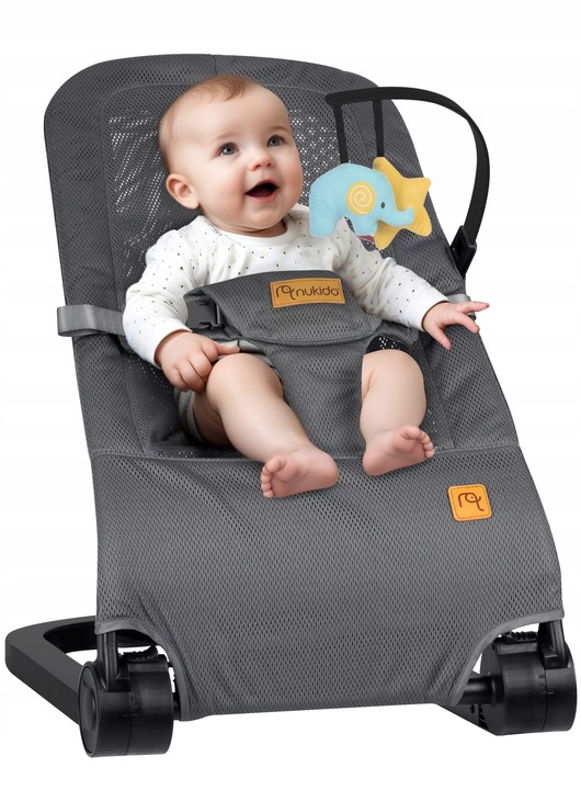 NK-52 Nukido šūpuļkrēsls ar rotaļlietām, Pelēks | Rocking Chair with Toys