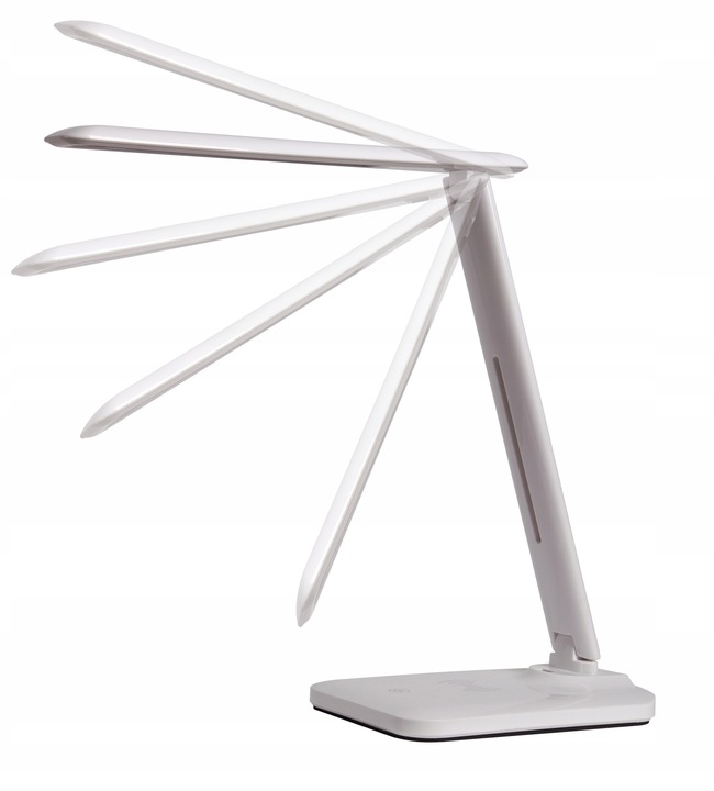 Adjustable Desk LED Lamp Folding Reading Night Table Lamp with Wireless Charger Qi, White