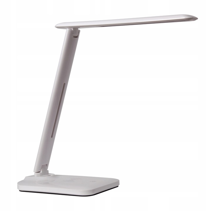 Adjustable Desk LED Lamp Folding Reading Night Table Lamp with Wireless Charger Qi, White