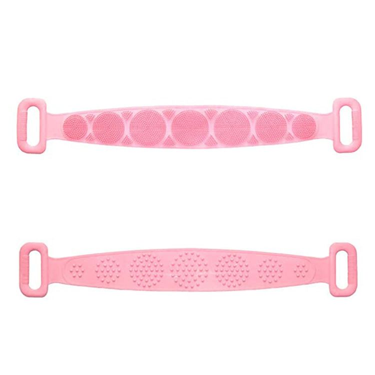 Bath Sponge Shower Body Legs Massager Silicone Brush, Pink