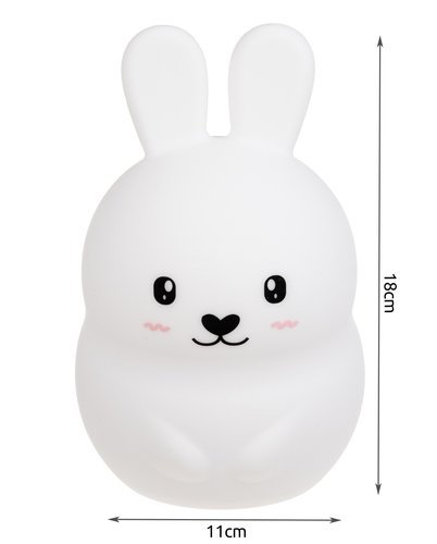 Kid\'s Silicone LED RGB Light Night Lamp with Remote Control, Rabbit