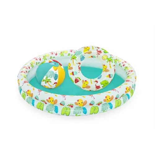 Bestway 51124 3-in-1 Inflatable Pool with Ball and Swim Ring, 122 cm