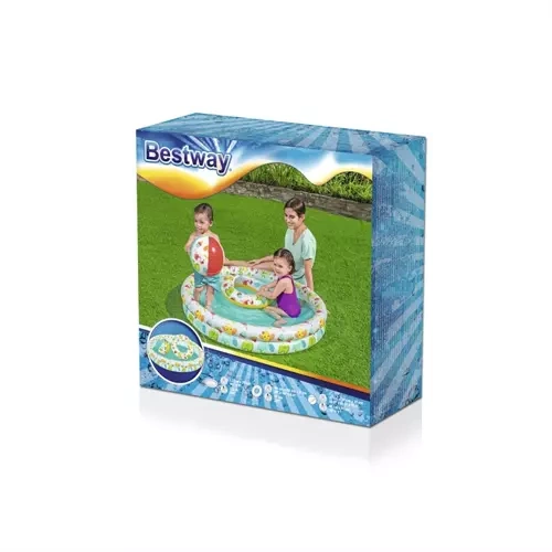 Bestway 51124 3-in-1 Inflatable Pool with Ball and Swim Ring, 122 cm