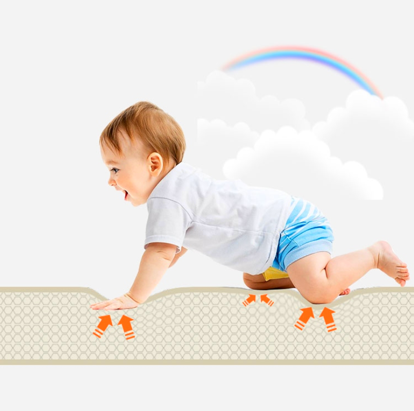 4Fizjo Pandy i Indianie Foldable Educational Play Mat for Kids, 200 x 180 cm