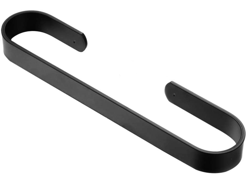 Wall-Mounted Towel Rack, Metal, 30 cm, Black