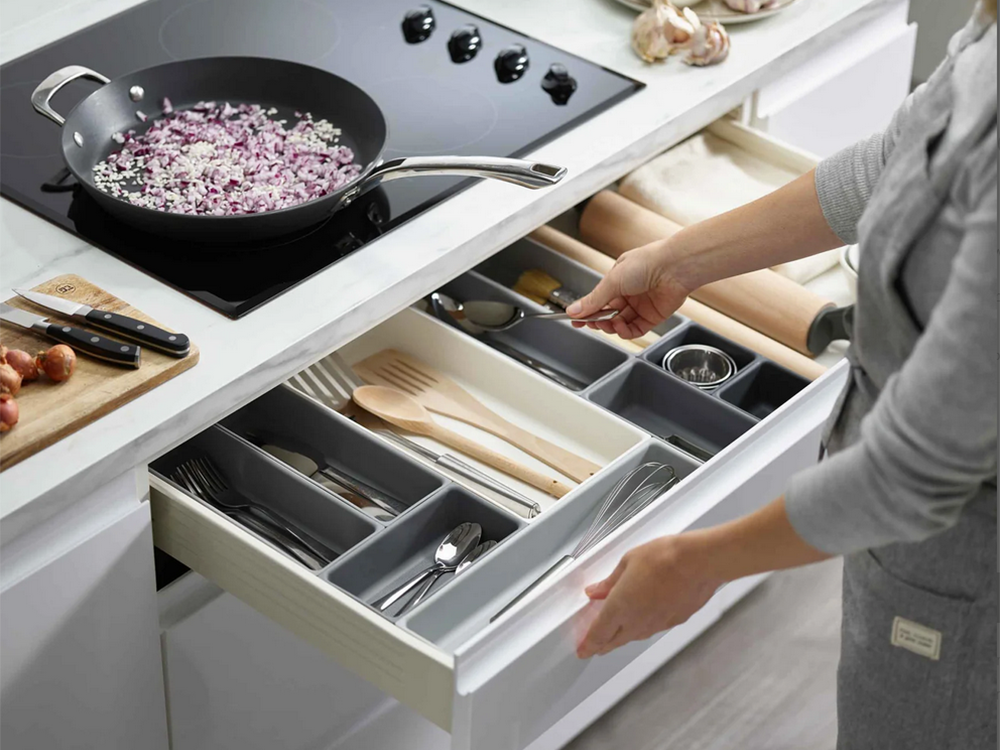 Cutlery, Kitchen Utensils, Tools, Stationery Storage Tray Drawer Organizer