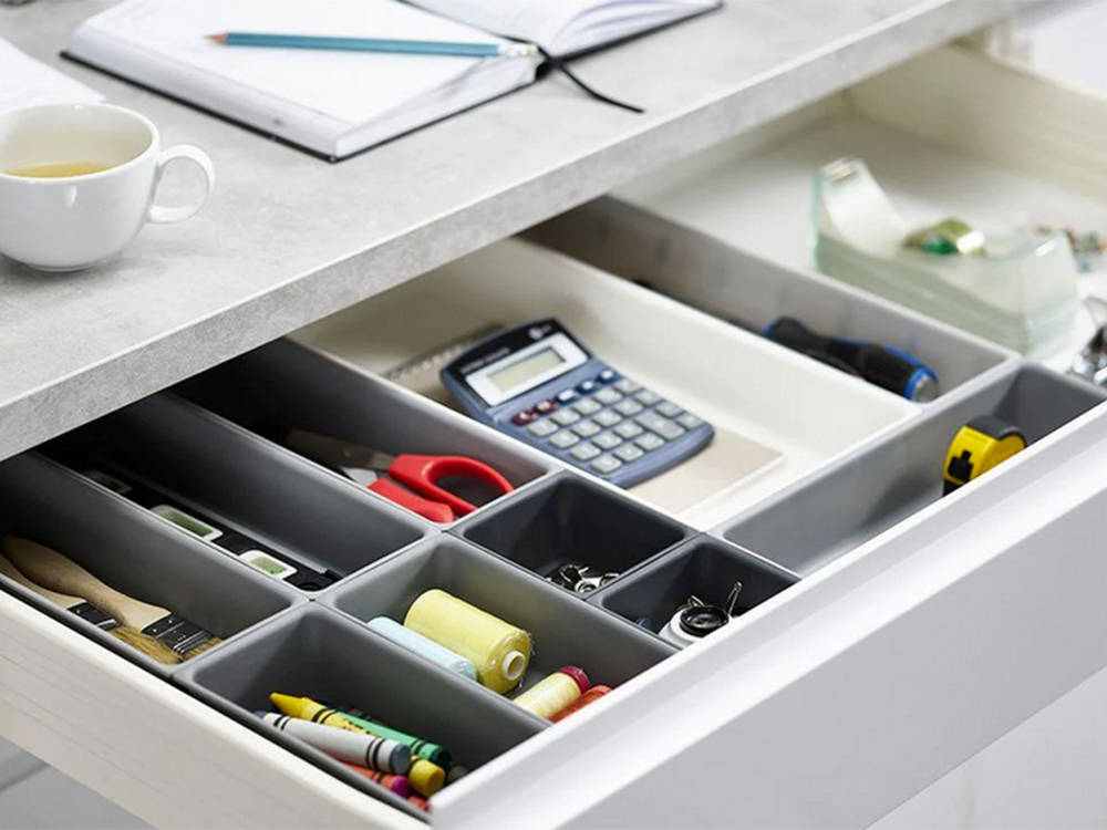 Cutlery, Kitchen Utensils, Tools, Stationery Storage Tray Drawer Organizer