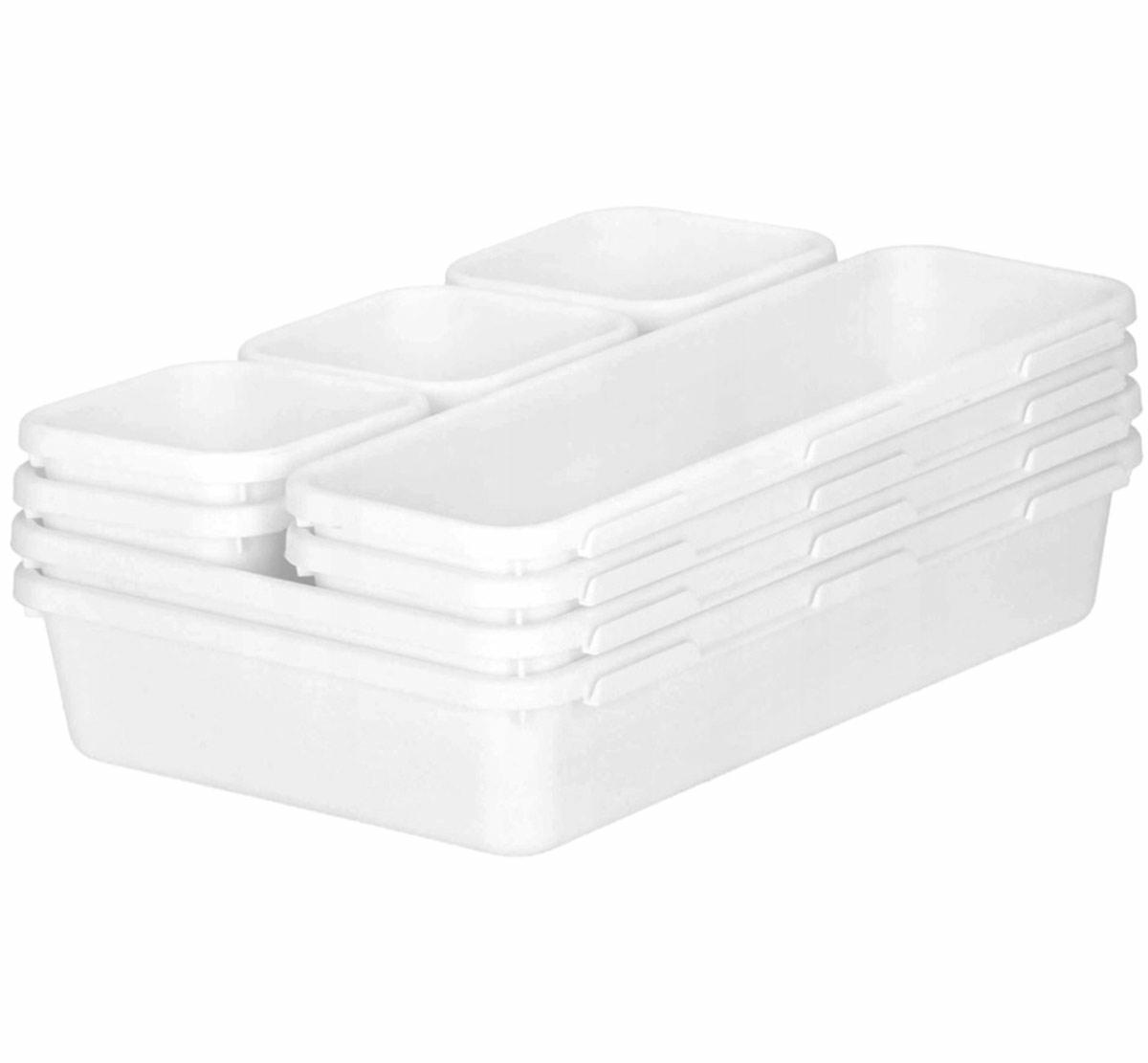 Modular Drawer Organizer AG641C, 8 Pcs, White