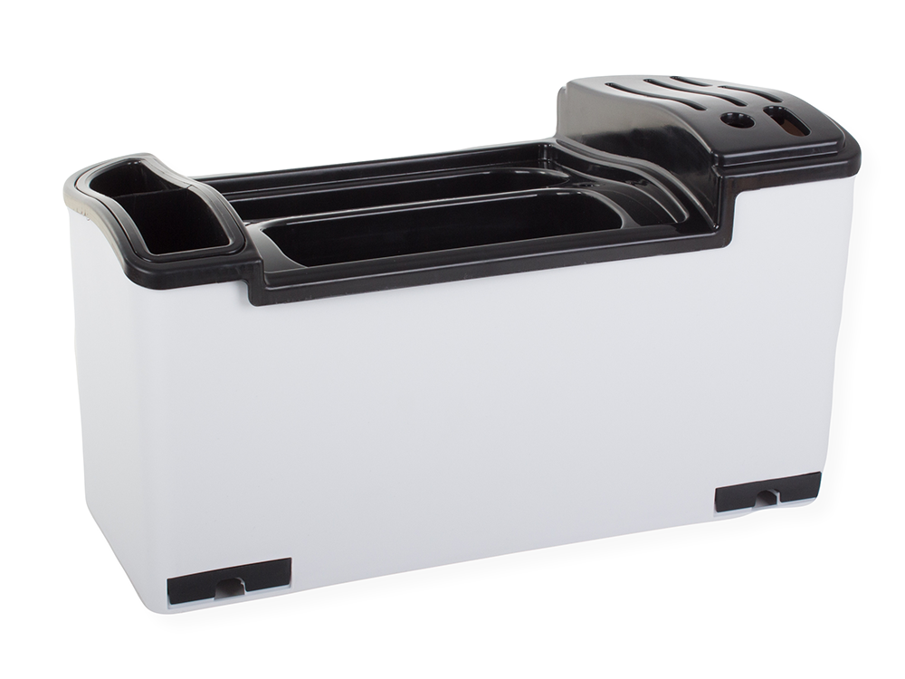 Multifunctional Kitchen Organizer for Cutlery and Spices, White/Black