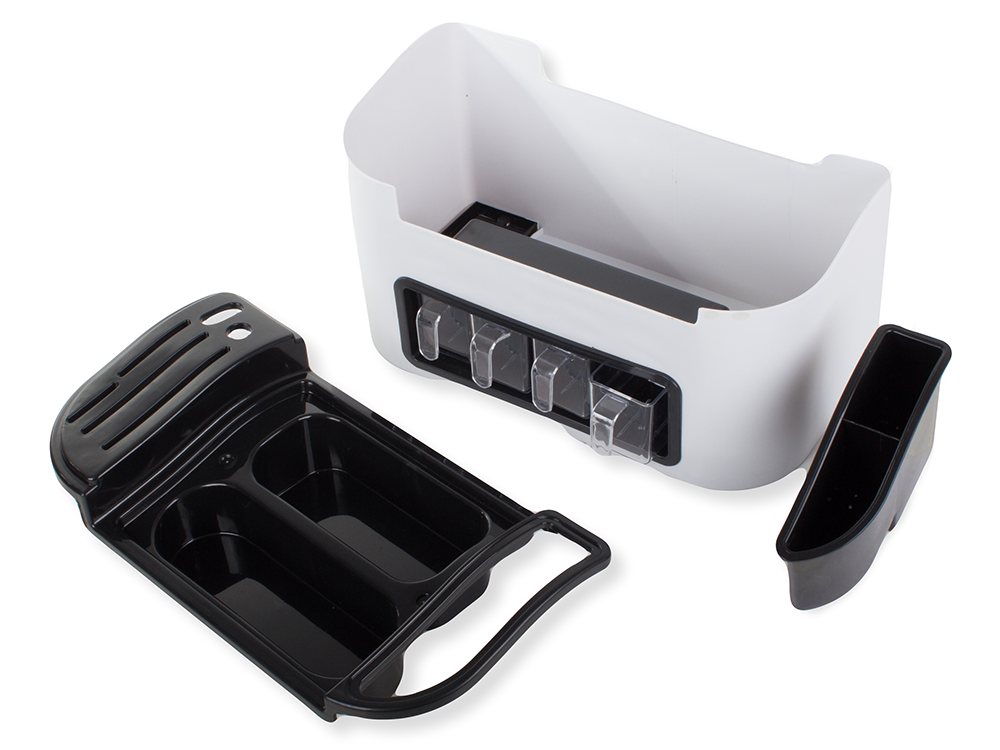 Multifunctional Kitchen Organizer for Cutlery and Spices, White/Black
