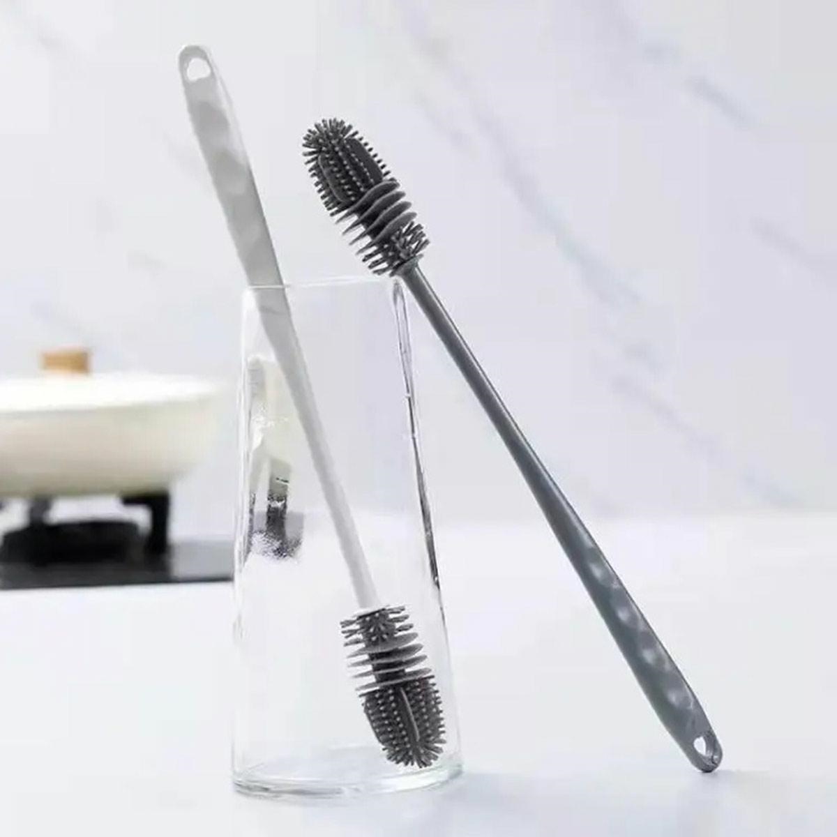 Silicone Brush For Washing Bottles 31сm, White