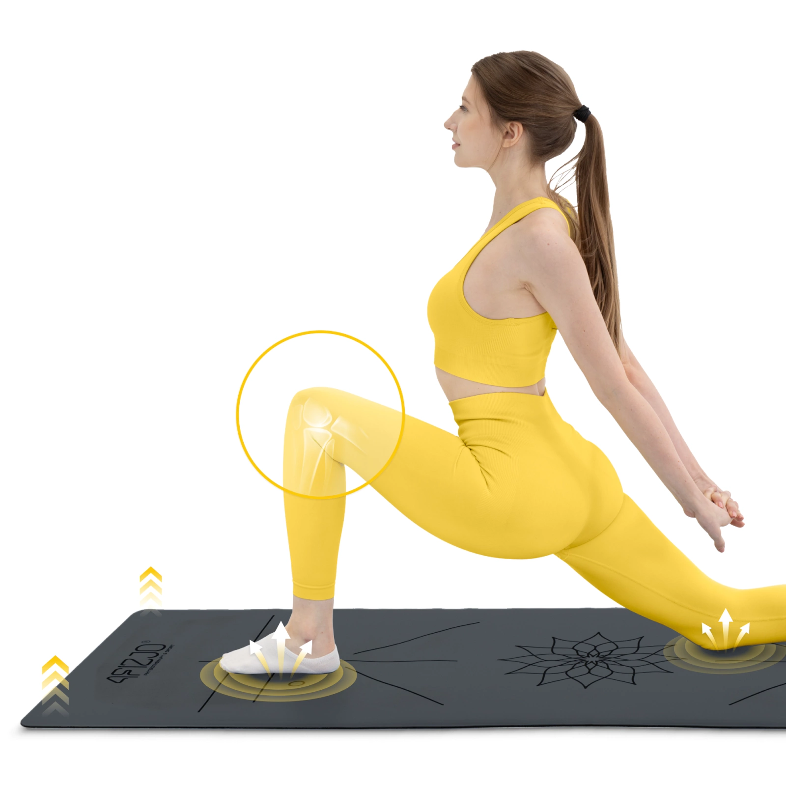 4Fizjo 1185 PU Rubber Yoga Mat 4 mm, Black