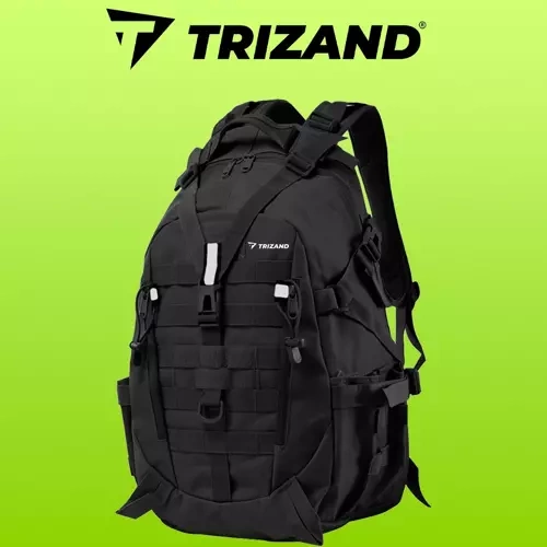 Trizand 00020534 militārā stila tūrisma mugursoma, 25 l, melna