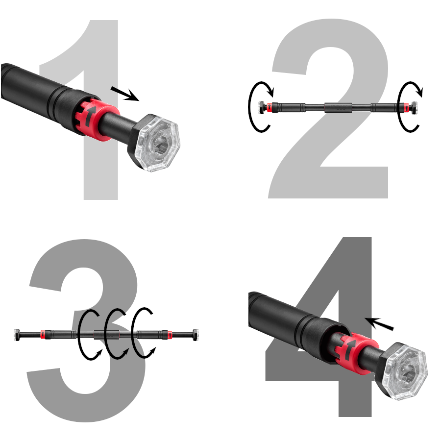 4Fizjo 191 Adjustable Doorway Pull-Up Bar, 66-100 cm, Red/Black
