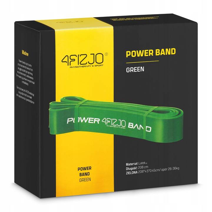 Резинка для фитнеса 4Fizjo Power Band 27-36 кг, зеленая
