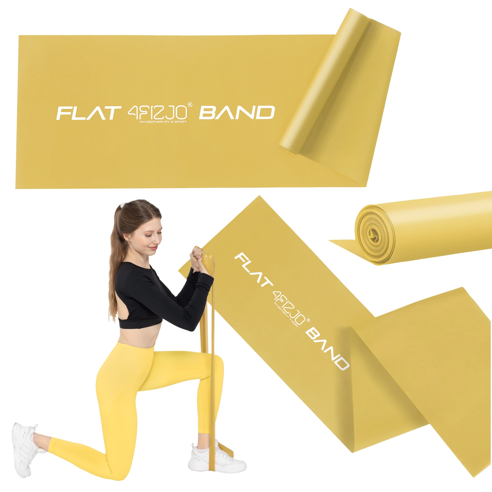 Реабилитационная лента 4Fizjo Flat Band 25-35 кг, 2 м, золотая