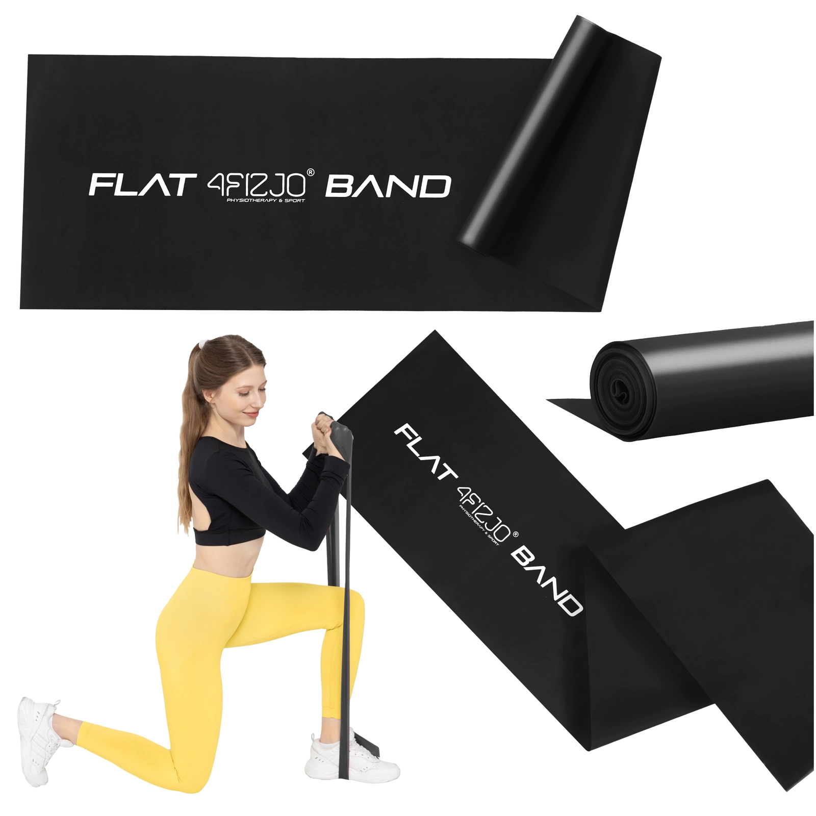 Лента для реабилитации 4Fizjo Flat Band 12-15 кг, черная