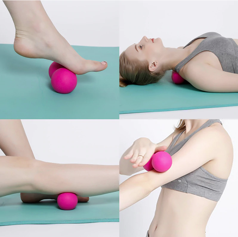 4Fizjo Double Ball dubultā masāžas bumbiņa, 13.5 x 6.5 cm, zila