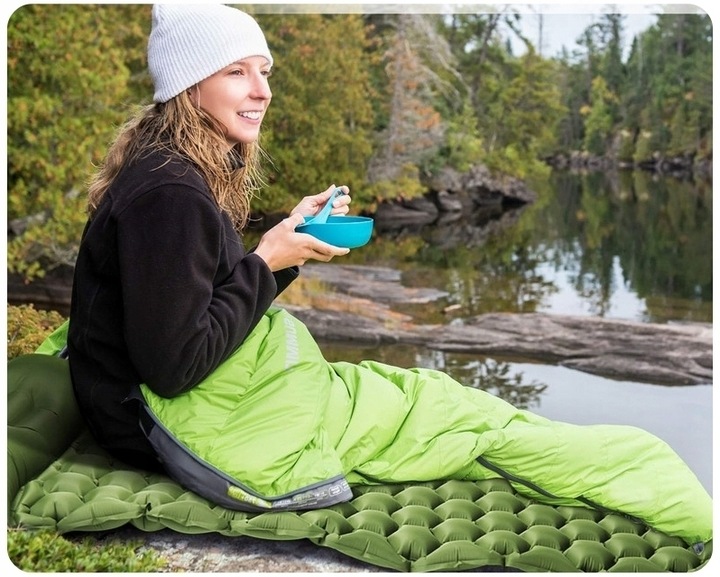 Inflatable Mattress Tourist Mat with Pillow, Green