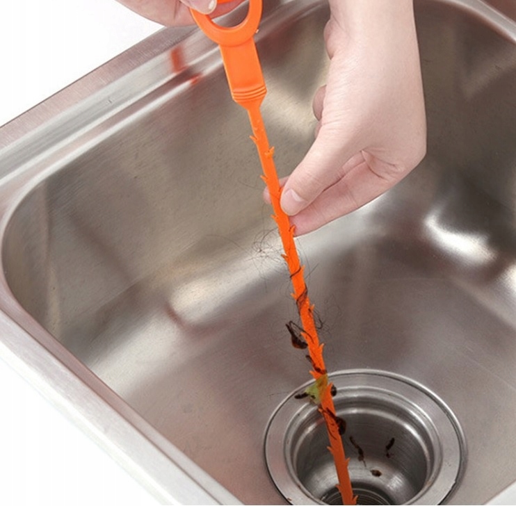 Drain Cleaning Tool Hair Catcher 51cm Orange