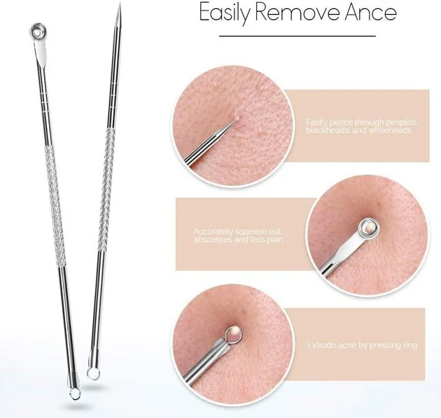 Tools Spoon UNO Vidal Loop for Cleaning the Face, Removing Blackheads and Comedones, 7 pcs. + Case