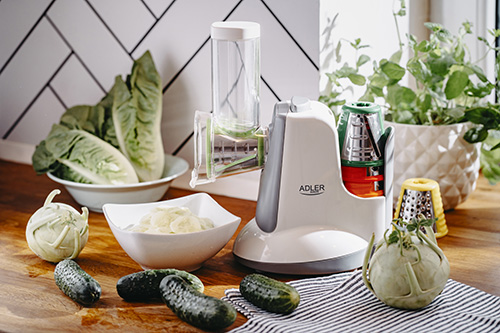 Adler AD 4815 Electric Vegetable Cutter Grater Chopper + 5 Attachments