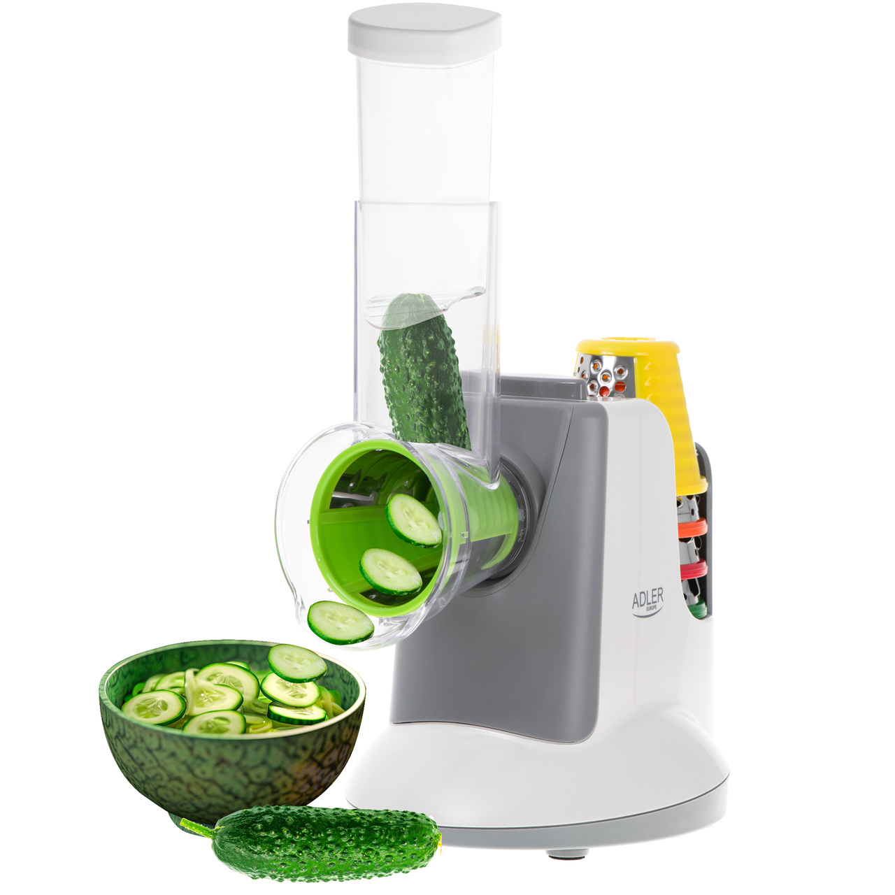 Adler AD 4815 Electric Vegetable Cutter Grater Chopper + 5 Attachments