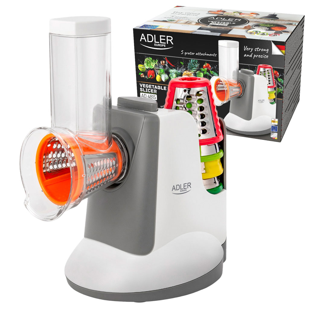 Adler AD 4815 Electric Vegetable Cutter Grater Chopper + 5 Attachments