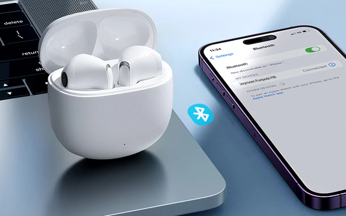 Joyroom Funpods JR-FB1 Wireless Bluetooth Earphones Earbuds TWS, White