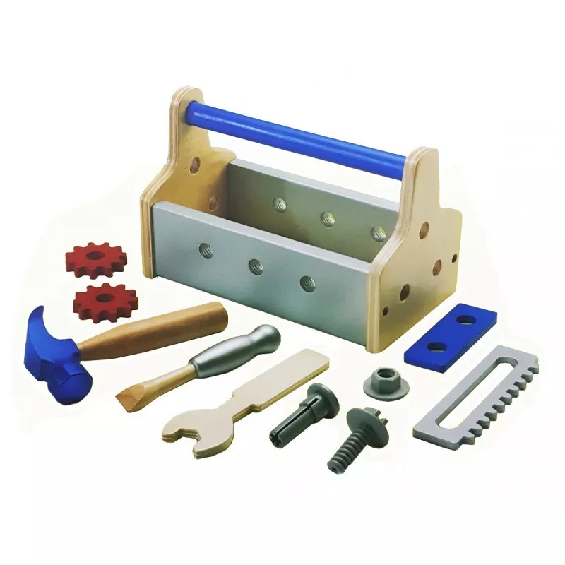 Kids Toy Tool Set Constructor Wooden Workshop in a Box