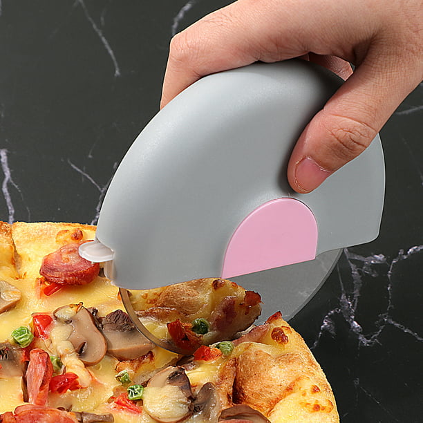 Round Pizza and Dough Cutter with Cover (8.5 cm, Stainless Steel) (1)