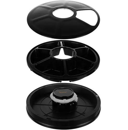 Intelligent 6 x 150 ml Chamber Food Dispenser Bowl Container-Dispenser for Dogs Cats, Black