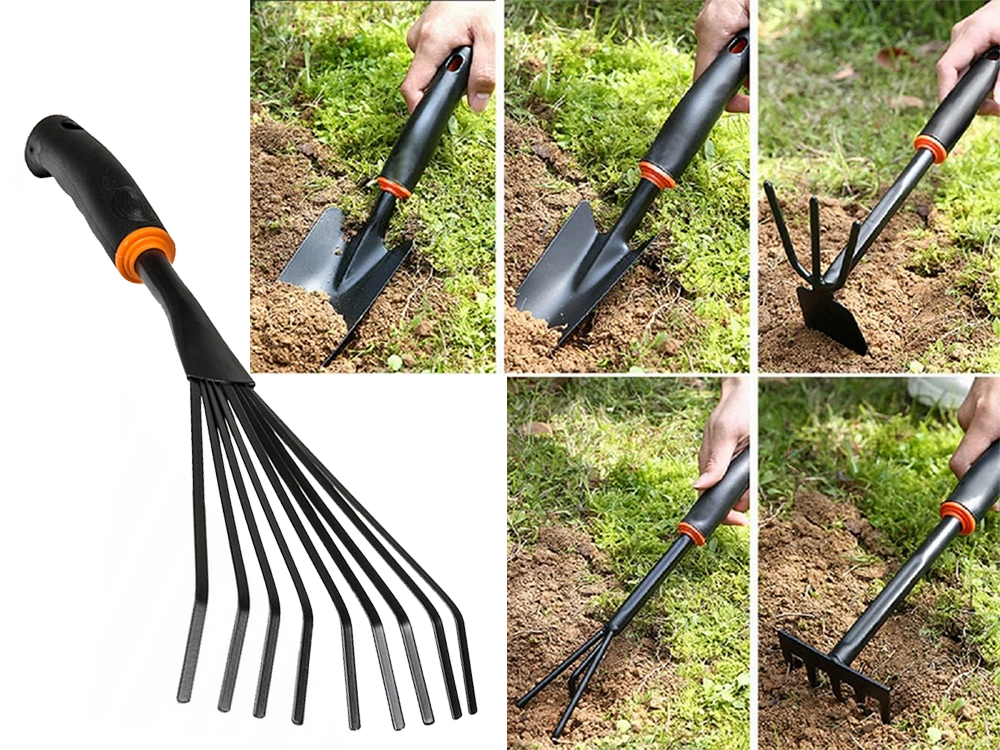 Garden Tool Set 6 pcs, Black