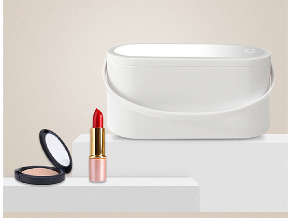 Make-up Case Organaizer with LED Mirror, White