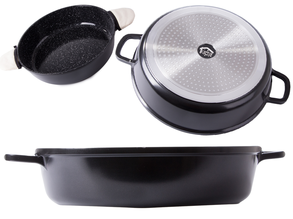 Pot with Aromatizer in Lid Handle and Non-Stick Coating, 6 L, with Oven Mitts, Cast Aluminium