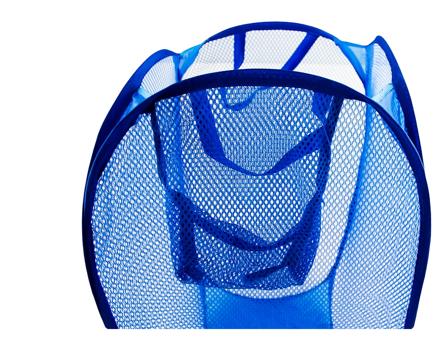 Collapsible Laundry and Toy Basket with Handles, 65L, Blue
