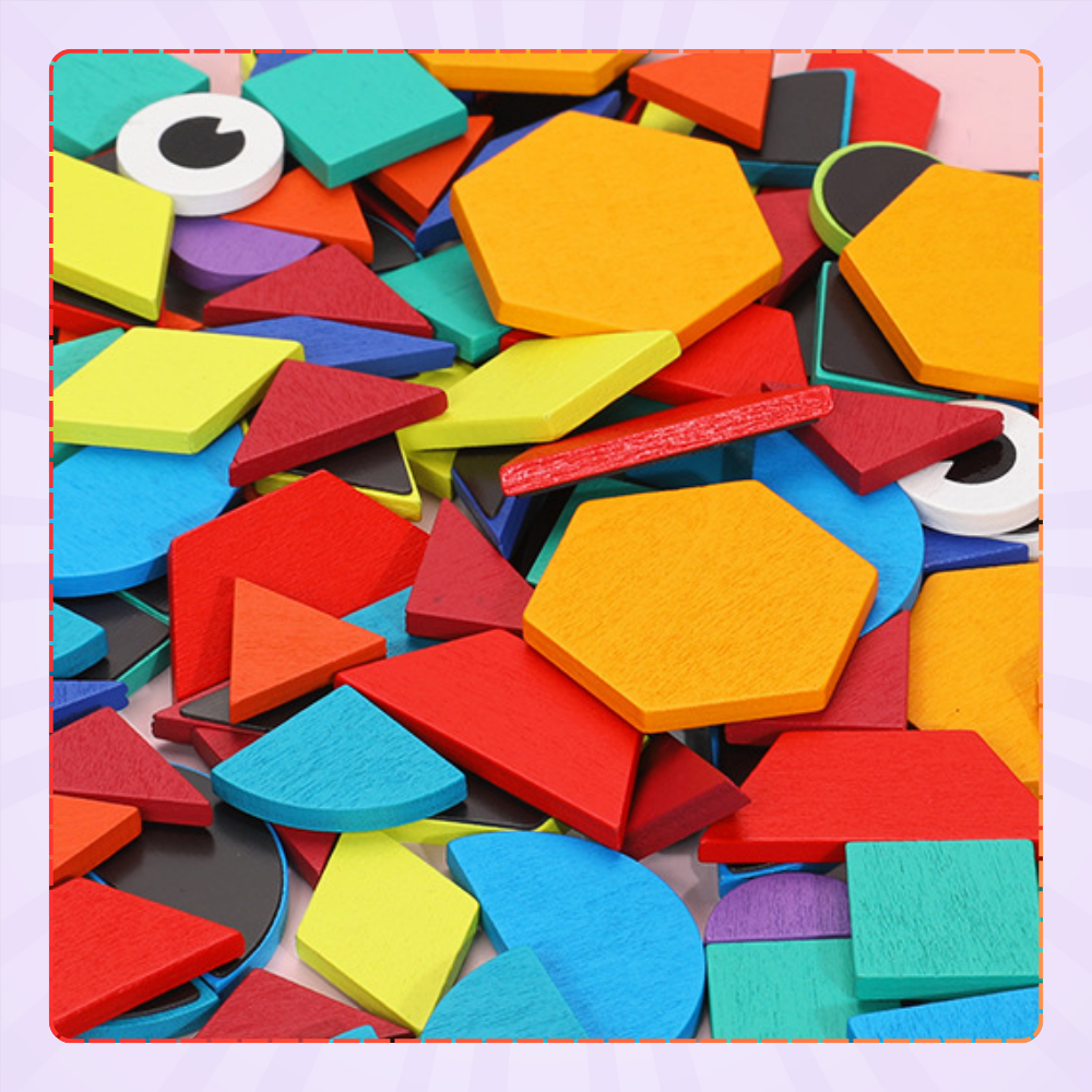 Bakalu Wooden Box with Magnetic Mosaic Montessori Creative Toy